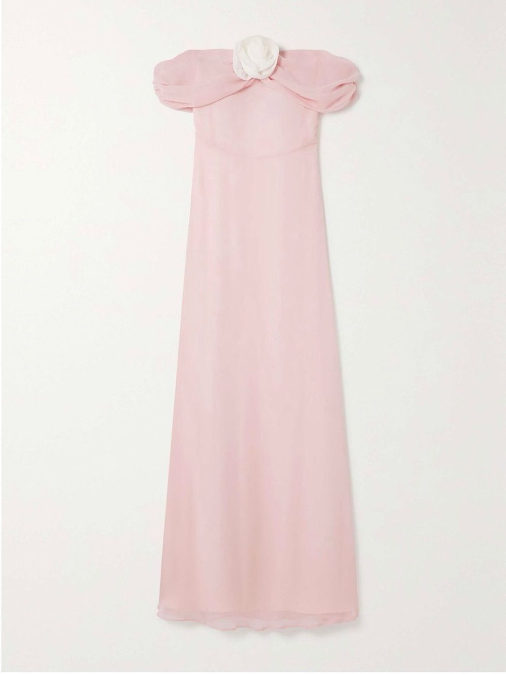 Bernadette Blair Off-the-shoulder Appliquéd Silk-georgette Maxi Dress SZ 36 NWT